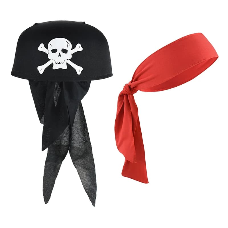 Berretto turbante pirata con teschio di Halloween Cappello da festa Accessori cosplay Cappellini per feste a tema pirata Decorazione di Halloween