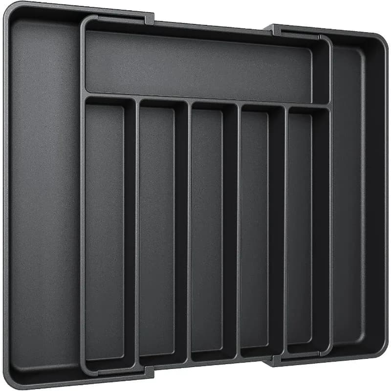 Adjustable Pantry Organizer Utensil Cutlery Drawer for Forks Knives Silverware Expandable Kitchen Drawer Kitchen Organizer Tray