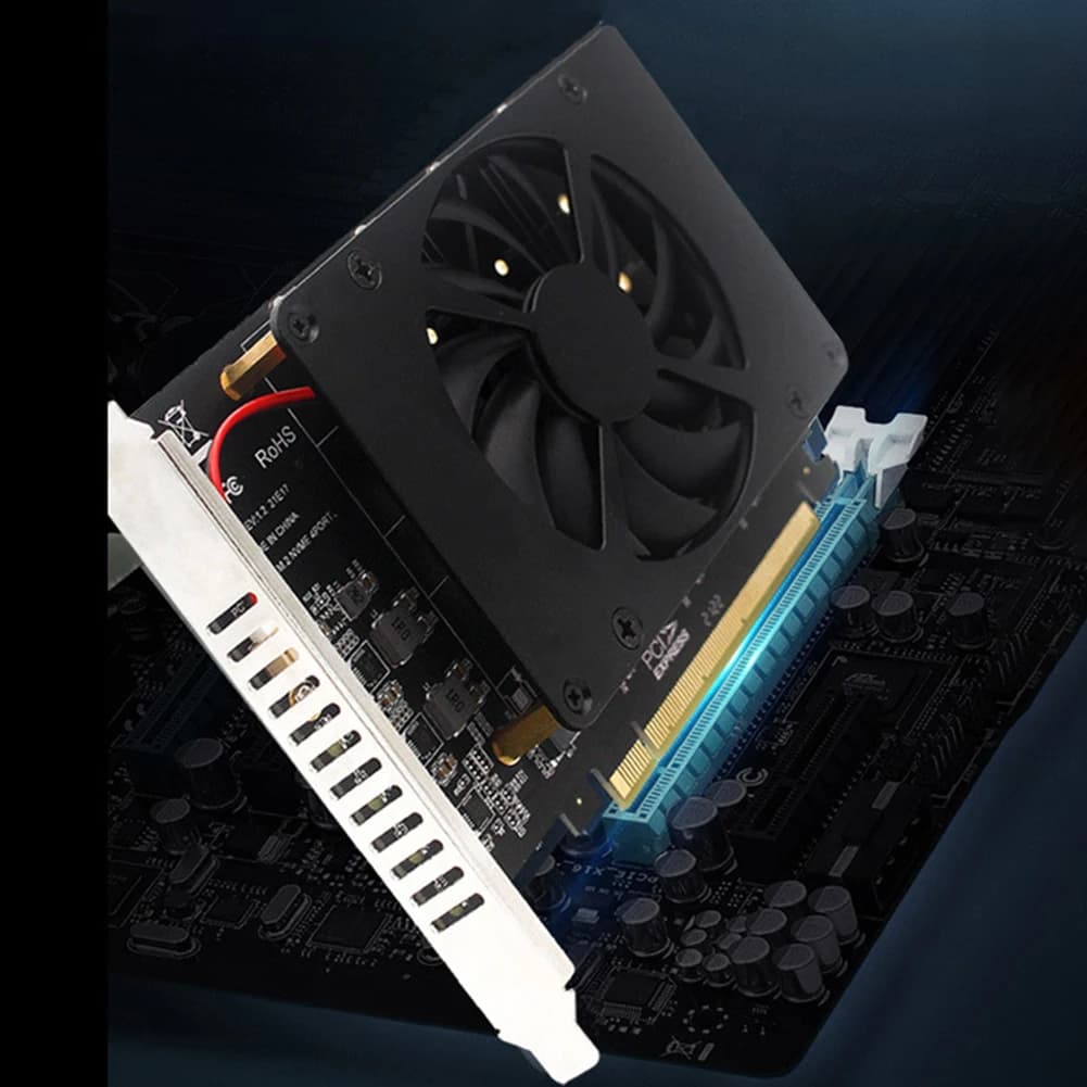 PH44F Scheda Adattatore PCIe 4.0 X16 a 4 Porte M.2, Adattatore di Espansione SSD NVME M.2 MKEY RAID 128Gbps