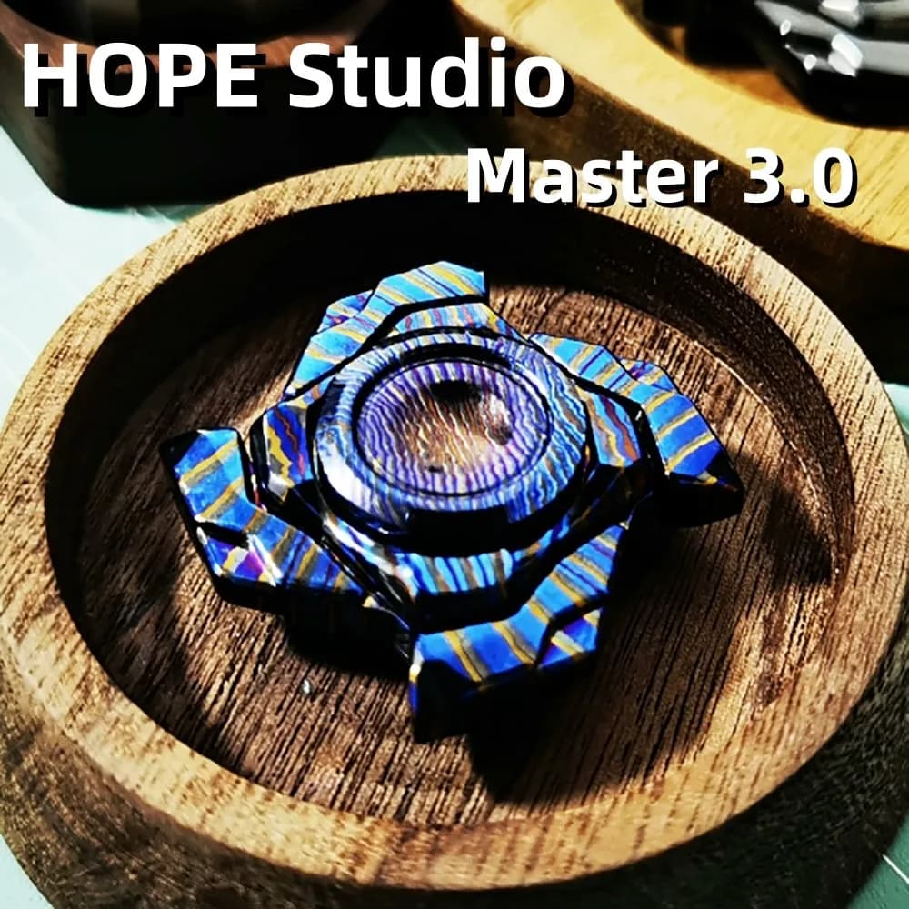 HOPE Studio Master 3.0 Cristallo Titanio Aspirazione magnetica Chiodo aperto Gyro Fidget Spinner Agitarsi Giocattoli per adulti Giocattoli di ansia