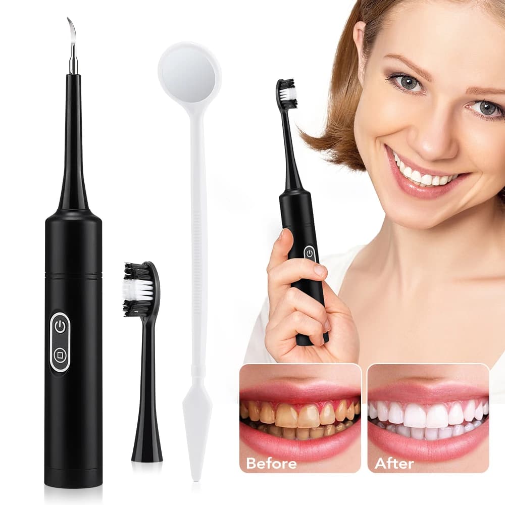 Sonic Vibration Electric Dental Scaler for Tooth Whitening, Plaque Removal, Calculations, Coffee and Smoke Macchies, Tartar, Cleaning Brush