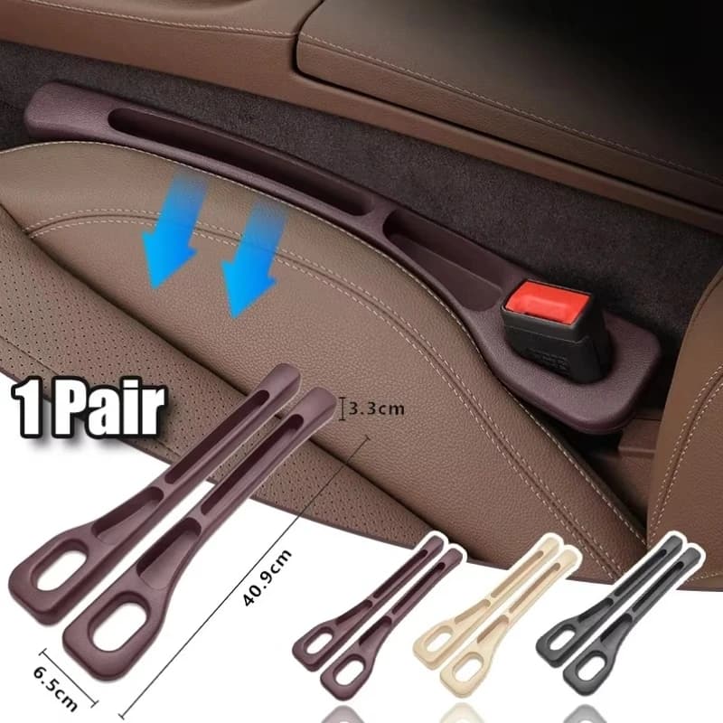 Organizzatore di riempimento per spazi vuoti per seggiolino auto da 2 pezzi: striscia di stoccaggio in PU a 2 slot, tappo per spazi vuoti del sedile universale anti-perdite