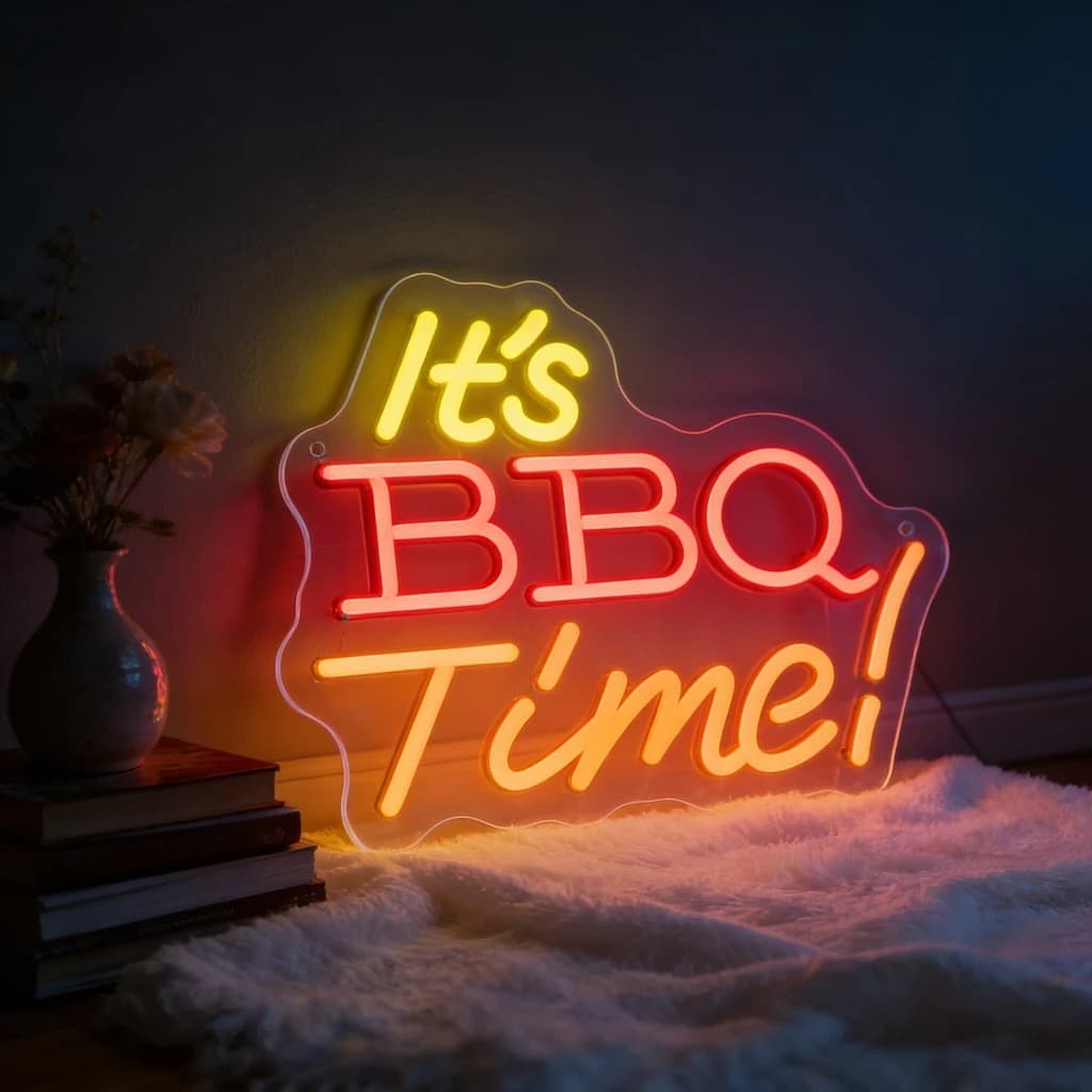Insegna al Neon 'È la Stora del Barbecue' per Decorazione Riunioni Familiari, Luce al Neon per Barbecue, Patio, Bar, Alimentazione USB, Decorazione Murale per Feste BBQ