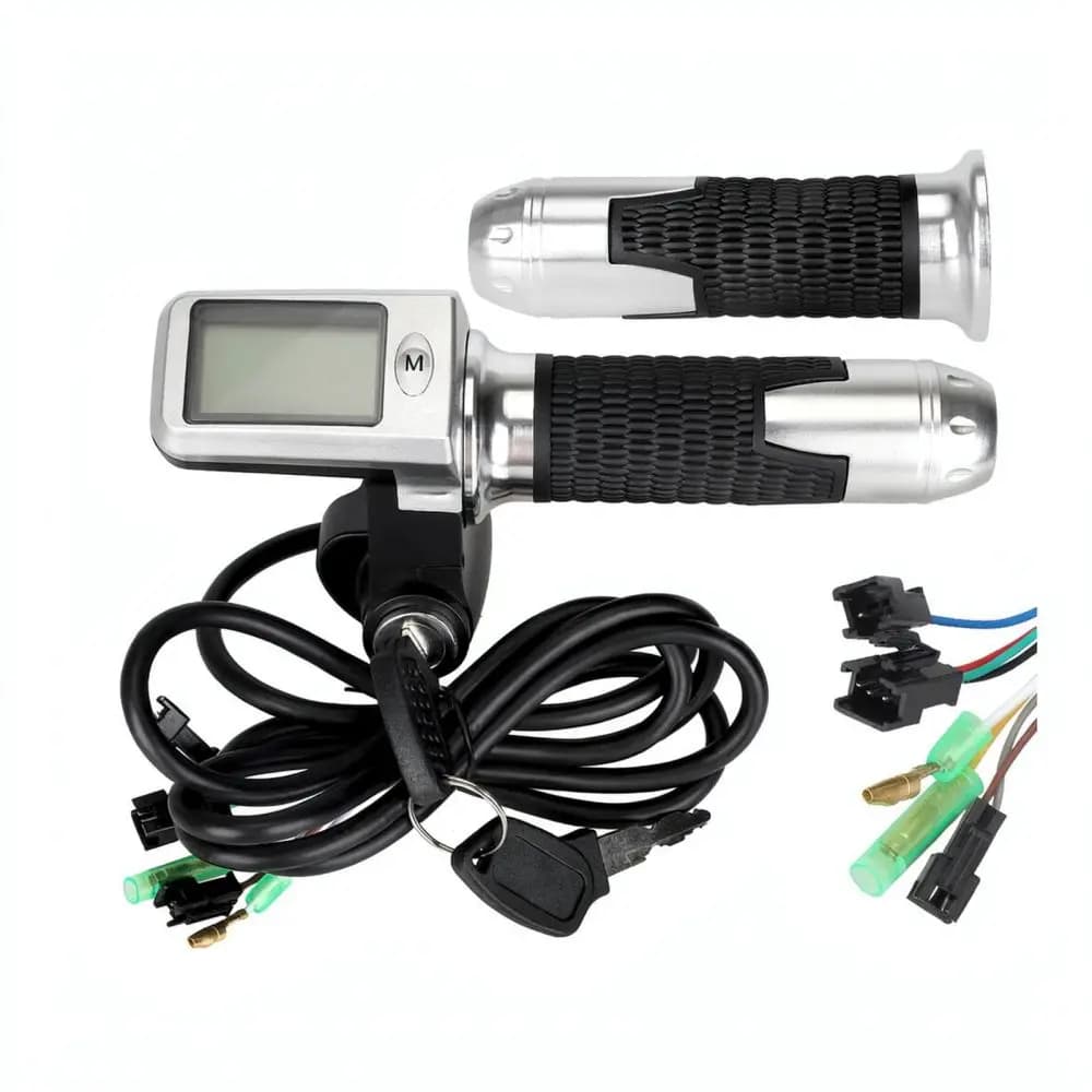 36V 48V 60V Electric Scooter Throttle Grip Handlebar With Power Key Switch Speed Control E Scooter Replacement Part Durable