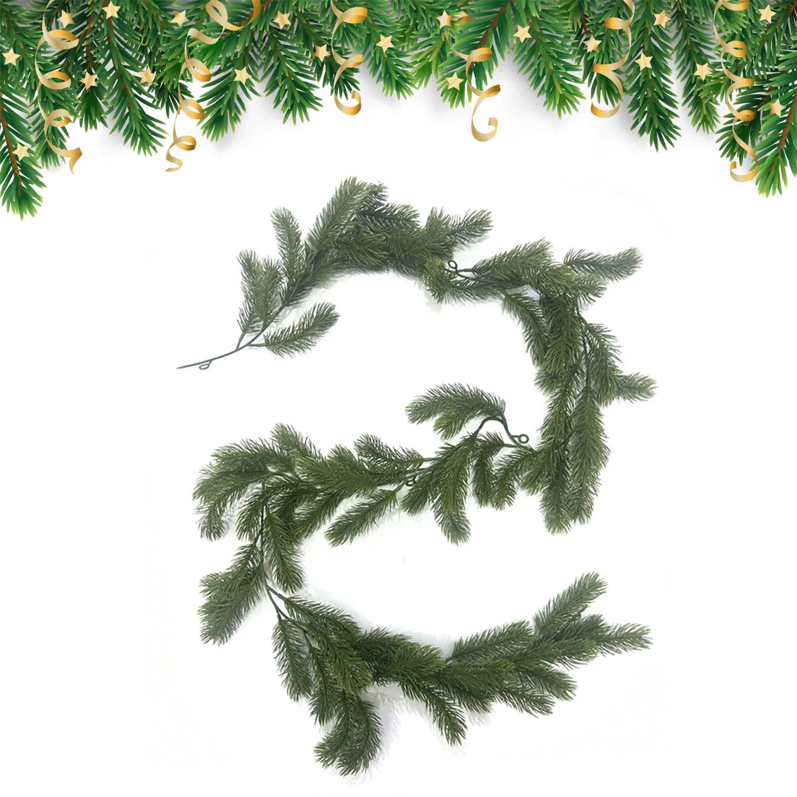Artificial Pine Needle Dogtail Screw Wall Hanging Decorations for Christmas Home fake green plants for outdoor shopping mall decoration for interior