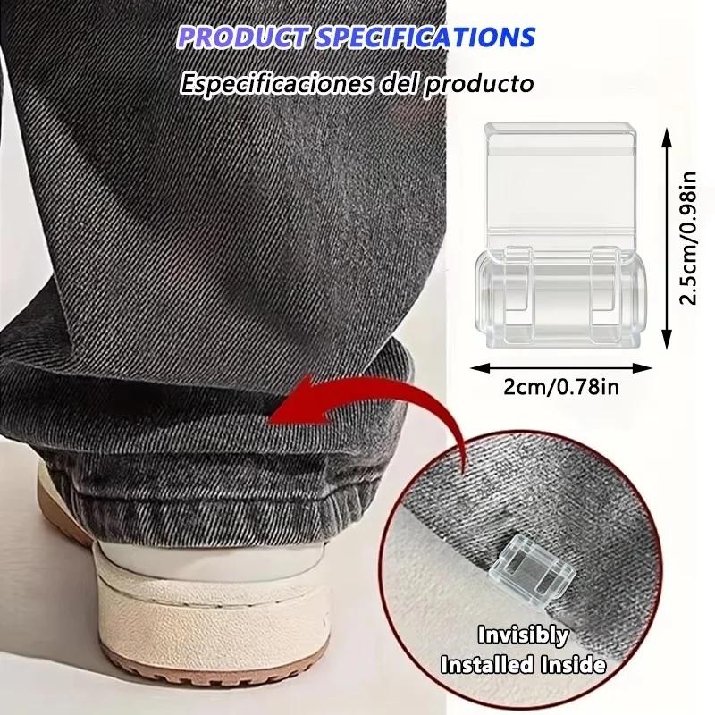Invisible clip for narrow trouser leg (4/10 pieces), non-slip clip for trouser edges, fast fastening edge clip, hidden regulator for trousers, sewing accessories