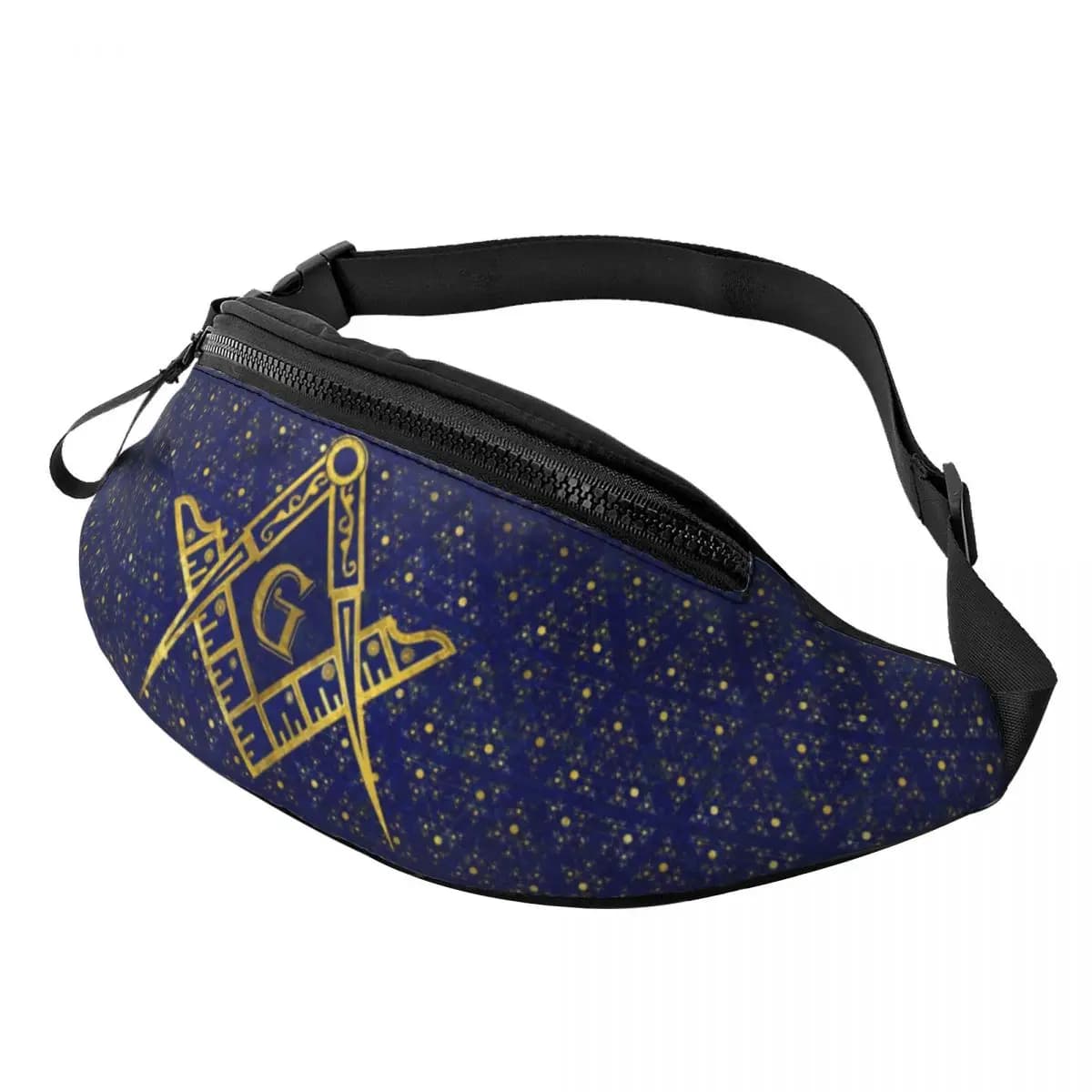 Custom bag with Masonry symbol for masonry, woman, man, Masonic fashion, shoulder strap for hiking, phone, money case