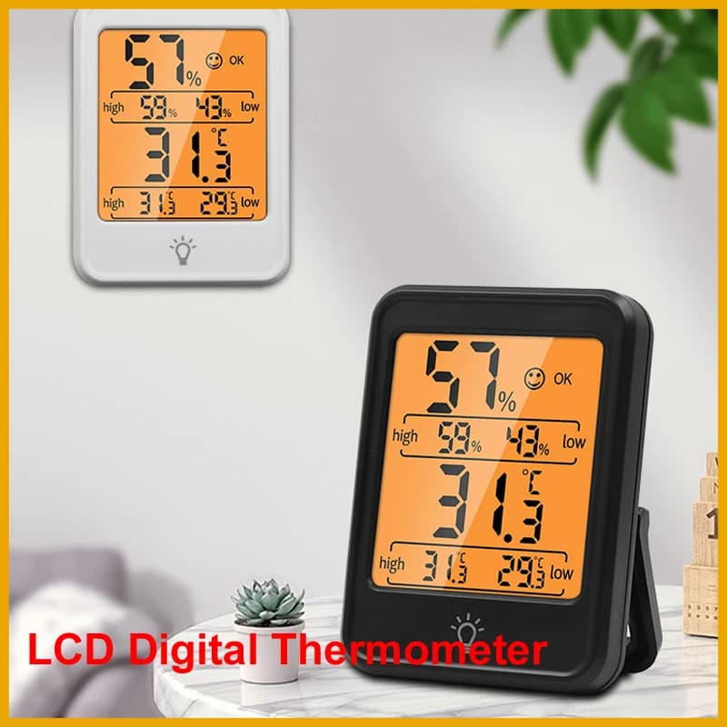 LCD Digital Hygrometer Room Thermometer Indoor Electronic Temperature Humidity Monitor Meter Sensor Gauge Weather Station For Ho