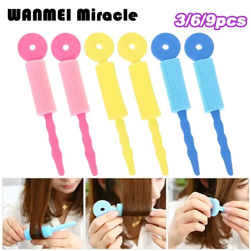 3/6/9pcs Hair Care Rubber Rollers Without Heat Sponge Magic Soft No Hair Bigodino High Quality Hair Styling Tools FAI Hair Styling
