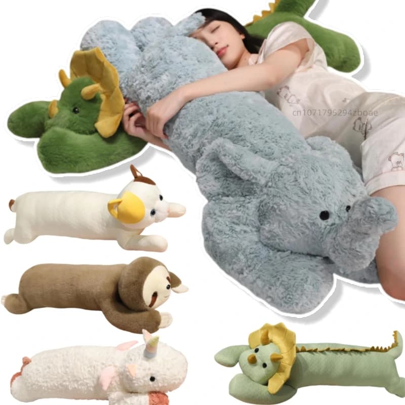 100 centimetri Cartoon Strip Animale Dinosauro Peluche Bambola Cuscino Inverno Estate Unicorno Bradipo Gatto Cane Elefante Peluche Decorazioni Per La Casa Caldo Abbraccio