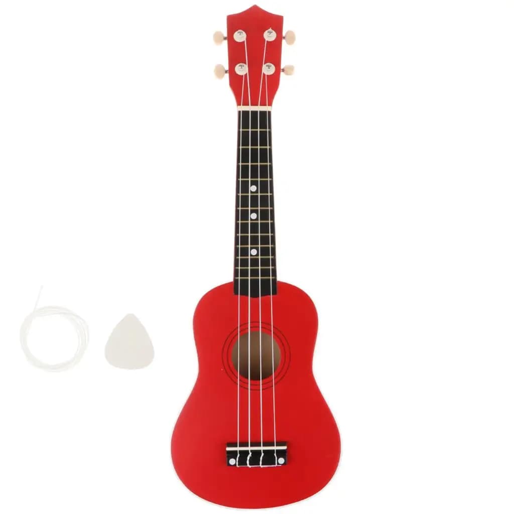 21 Inch Wooden Ukulele Basswood Body Acoustic Uke Guitar for Music Instruments Set Beginners Kids Entry Level
