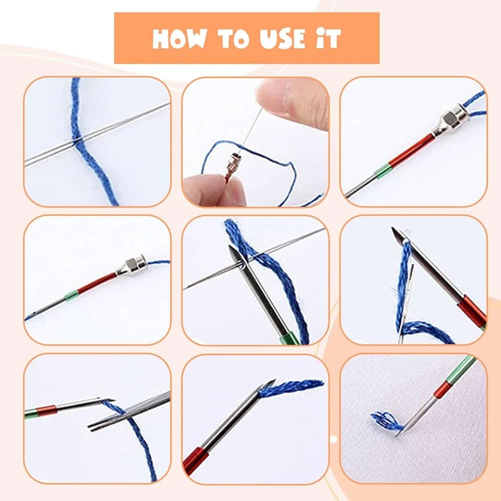 A27F-35 Pieces Punch Needle Set, Punch Needle Embroidery Kit, Adjustable Punch Needle Tool For Adult Beginners
