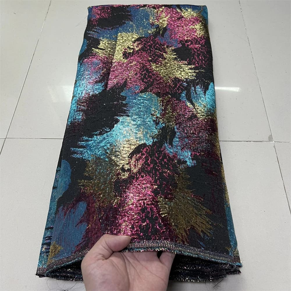 African Nigerian High-Quality Tulle Lace Fabric Jacquard Organza Embroidery Guipure for Party Prom Latest Design 5Yard YXZ208