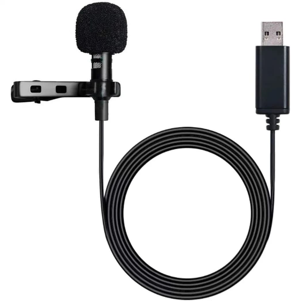 Microfono USB Lavalier con clip, cavo da 6,56 piedi per PC, laptop, streaming, conferenze, interviste