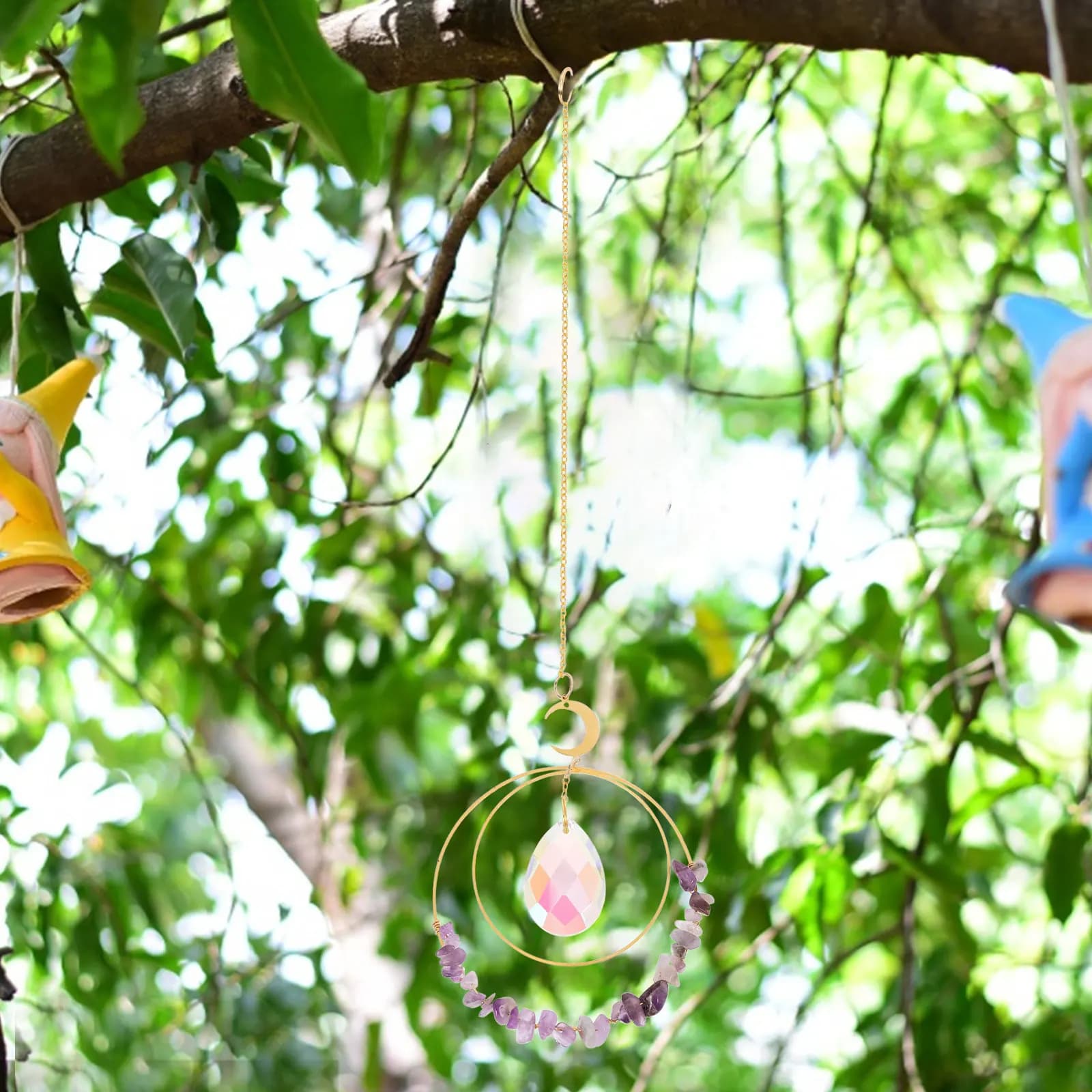 Exquisite Crystal Sun Catcher Wind Chime Pendant Garden Sun Catchers Decor Hanging Crystal Decoration Prism Refracting Light