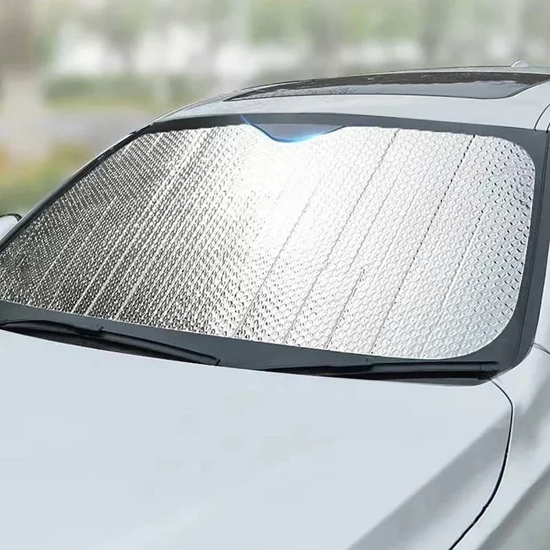 Tendina Parasole per Auto, Protezione Solare Rinforzata a Doppio Strato in Cotone Perlato, Anti-UV per Parabrezza Anteriore