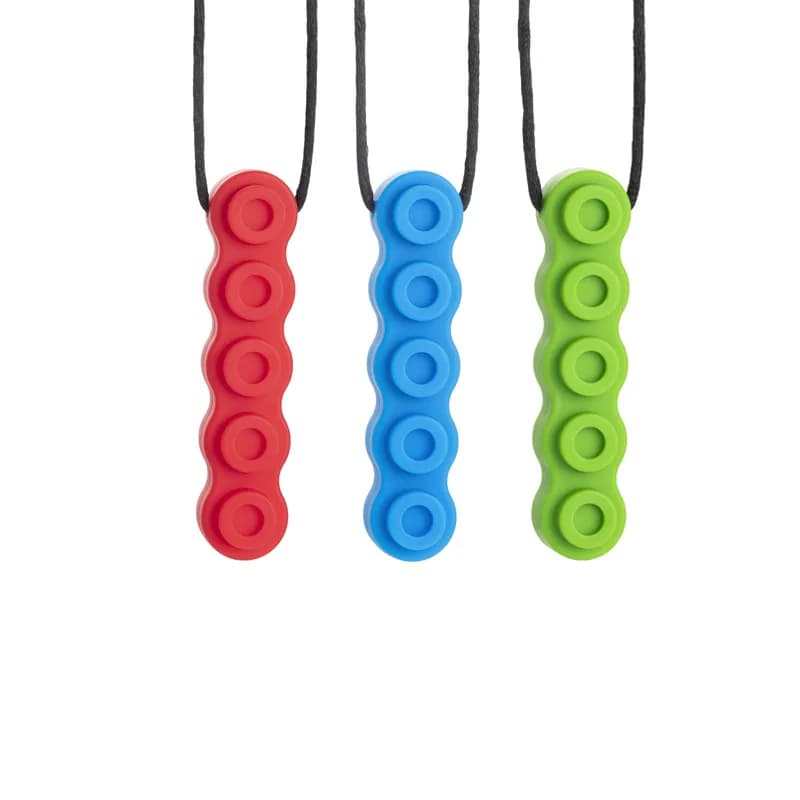 1 Pezzo Collana Sensoriale da Masticare, Ciondolo Massaggiagengive in Silicone per Bambini, Giocattoli per la Motricità Orale, Strumenti Terapeutici per l'Autismo