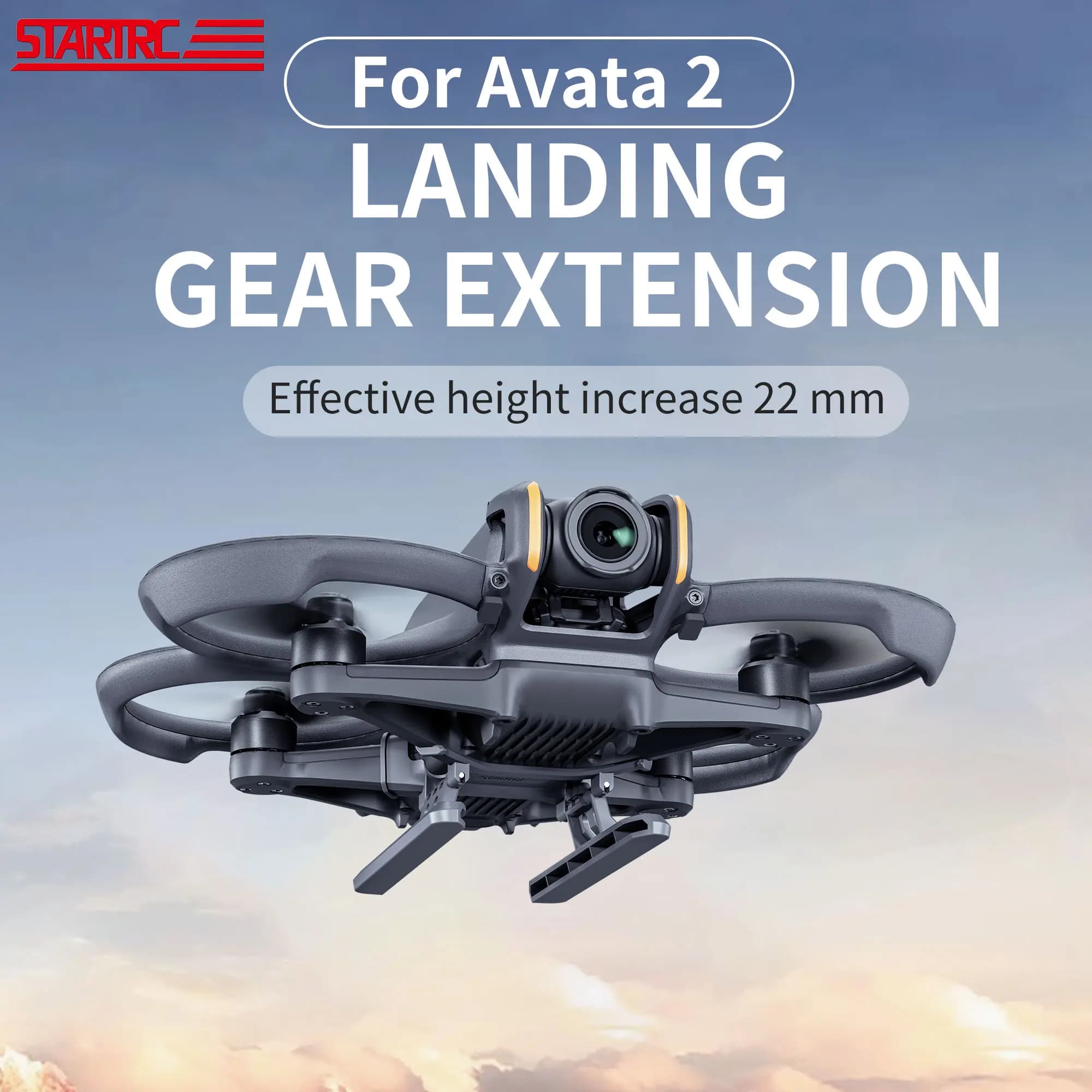 Carrello di atterraggio per accessori drone DJI AVATA 2, kit gambe di atterraggio estese pieghevoli per protezione drone DJI AVATA 2, nero
