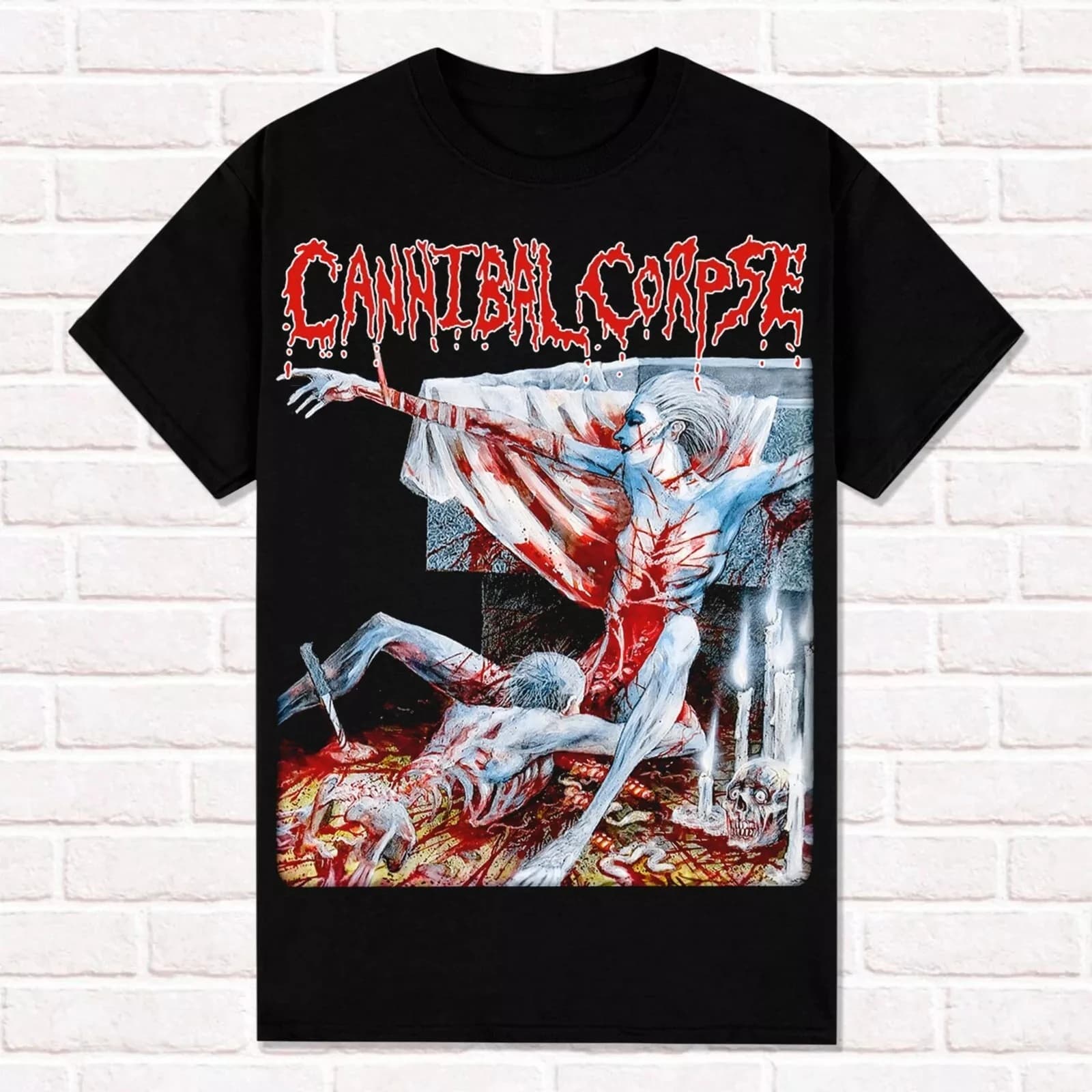 T-shirt nera Cannibal Corpse Tomb of The Mutilated 1992 Brutal Death Metal Tees Tops Cotton manica corta unisex High Street