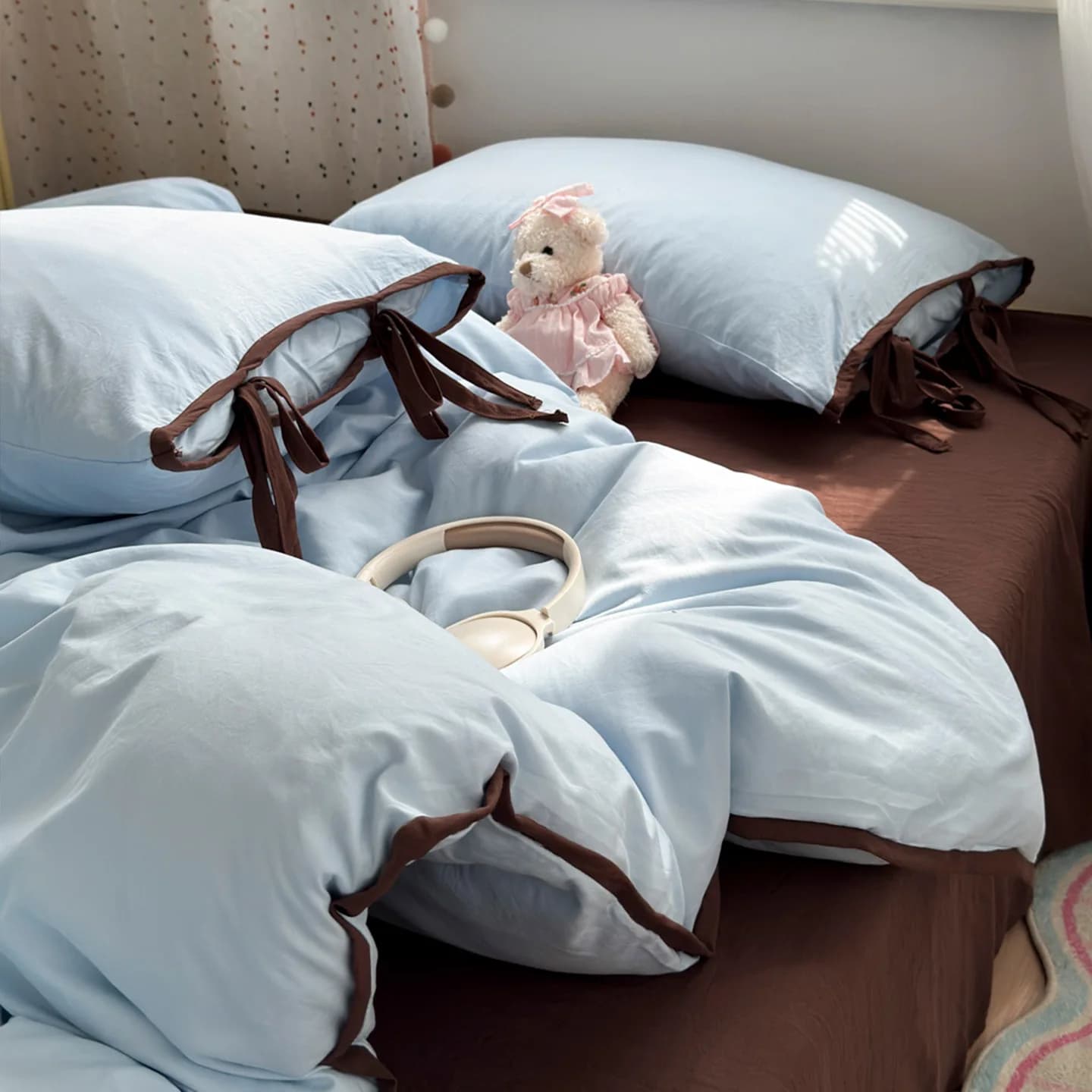 Set di Biancheria da Letto in Cotone Lavato Giapponese 2026, Nuovo Set Lenzuola per Ragazze, Copripiumino per Letto Singolo con Federa