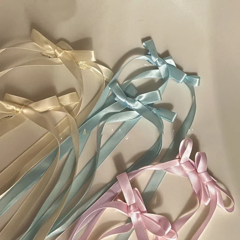 2 Pezzi Nuovi Fermagli per Capelli con Fiocco Lungo a Nastro per Donne e Ragazze, Accessori per Capelli, Ornamenti per la Testa
