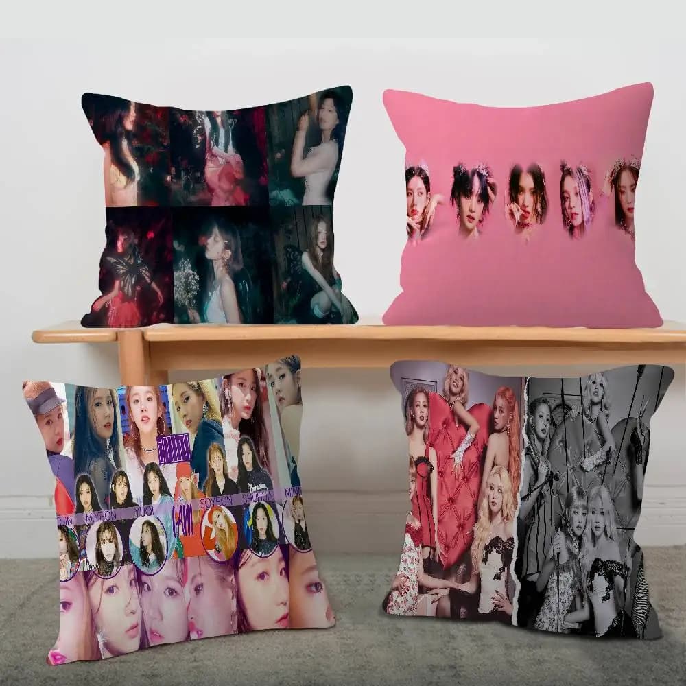 Popolare copricuscino I-idleS Lucky Dragon della squadra K-Kpop, copricuscino per divano, decorazione per la casa, regalo per bambini