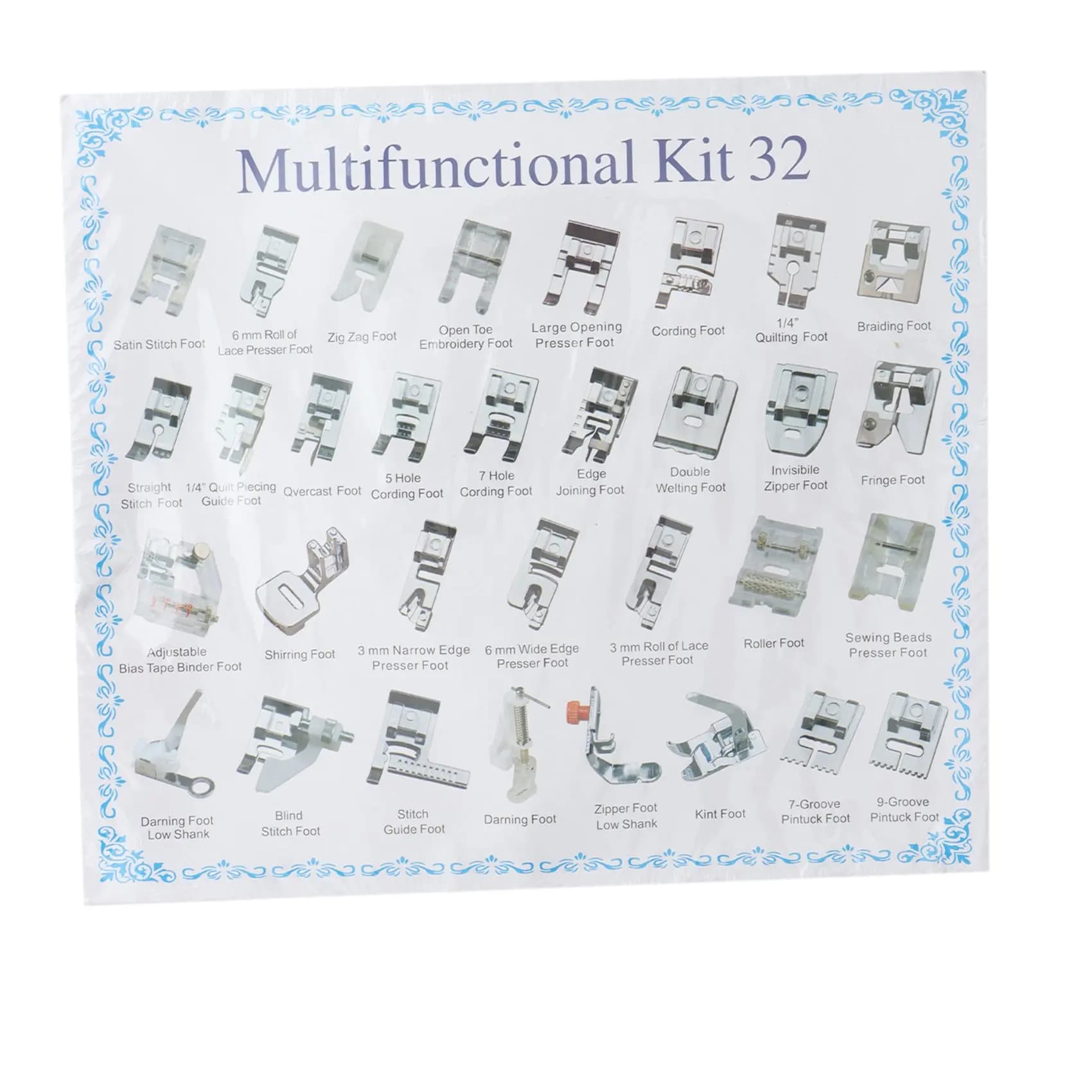 Top Sale 32PCS Sewing Machine Accessories Knitted Blind Stitch Darning Presser Foot Kit Suitable For Most Sewing Machine Brands