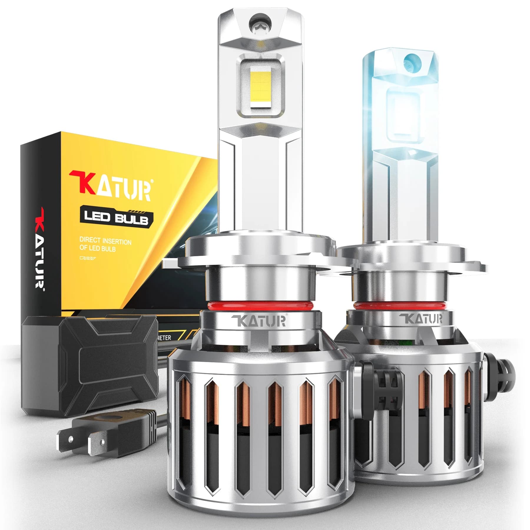 KATUR 2 pezzi Canbus Led faro per auto con ventola con decodificatore H7 faro abbagliante potente 100W 40000Lm lampadina per auto per Honda
