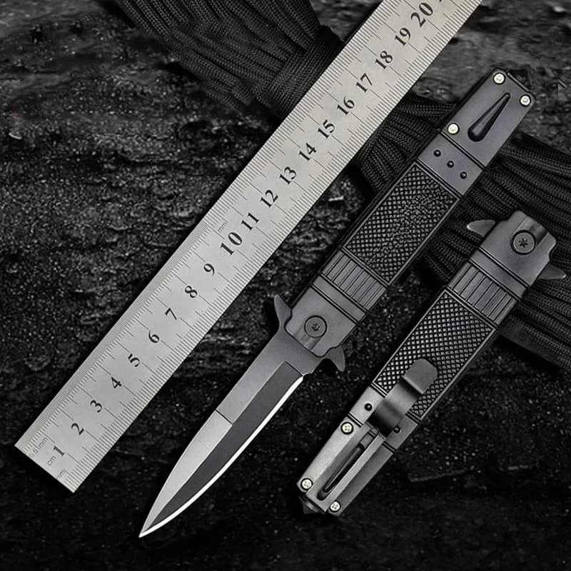 Coltello da Campeggio Outdoor con Lama Dritta, Coltello da Cucina per Giungla e Frutta, Manico in ABS, Alta Durezza, EDC
