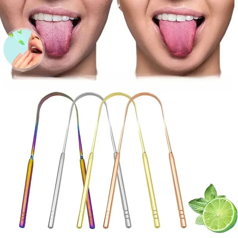U-shaped Tongue Scraper Stainless Steel Tongue Scraper Tongue Coating Cleaning Brush Oral Cleaning Care Tongue Coating Device