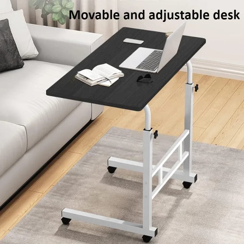 Bedside Desk with Universal Wheels Oversized Table Adjustable Height Large Laptop Desk Portable Study Desk for Dormitory Student