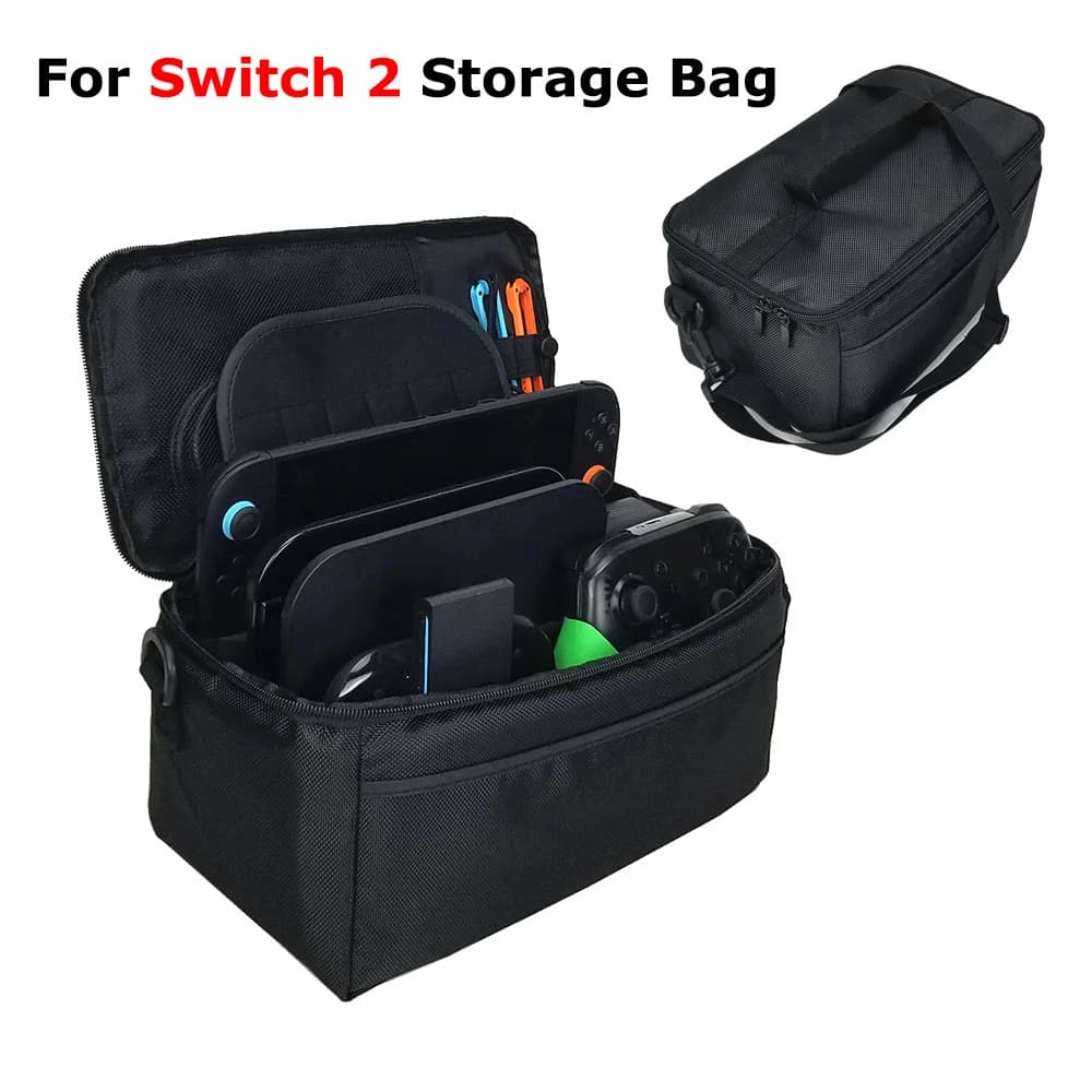 Nuova custodia protettiva da trasporto protettiva + borsa a tracolla con slot per schede compatibile con accessori di gioco Joycon per Nintendo Switch 2