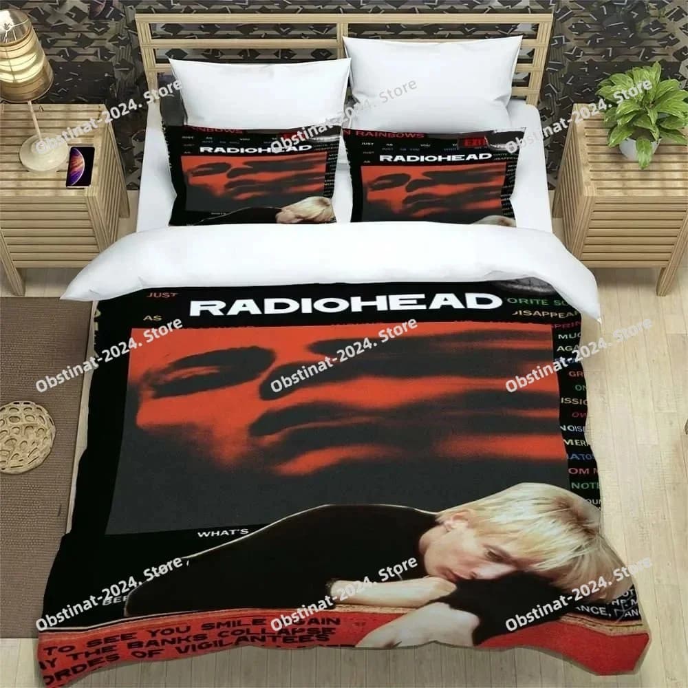 Set di biancheria da letto R-Radiohead del Regno Unito Rock Band, set di forniture per letto squisite, copripiumino, set di trapunta, regalo di compleanno di lusso