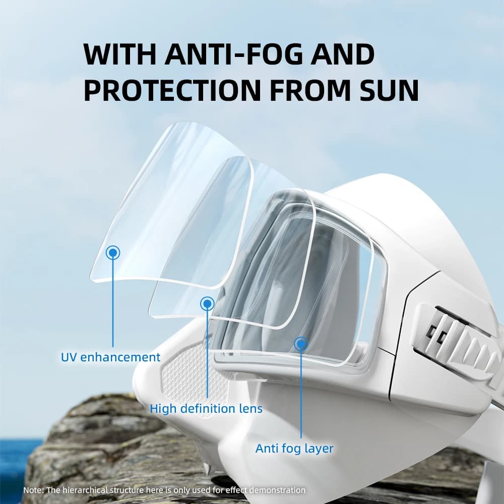 Low Volume Liquid Silicone Underwater Mask with Free Diving Technology, Snorkeling and Underwater Photography