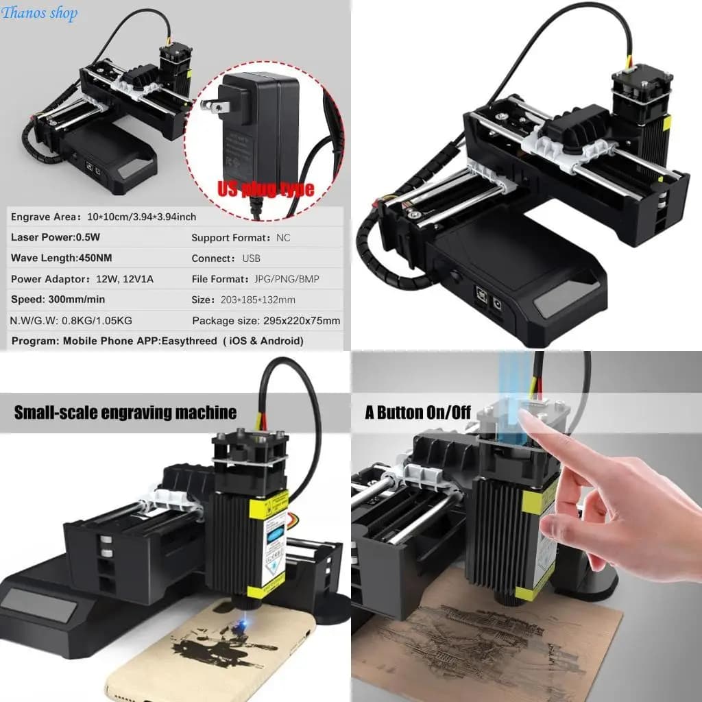 Mini Lasers incisore da 0,5 W App potenza Controllo wireless Controllo Connessione USB Connessione facile