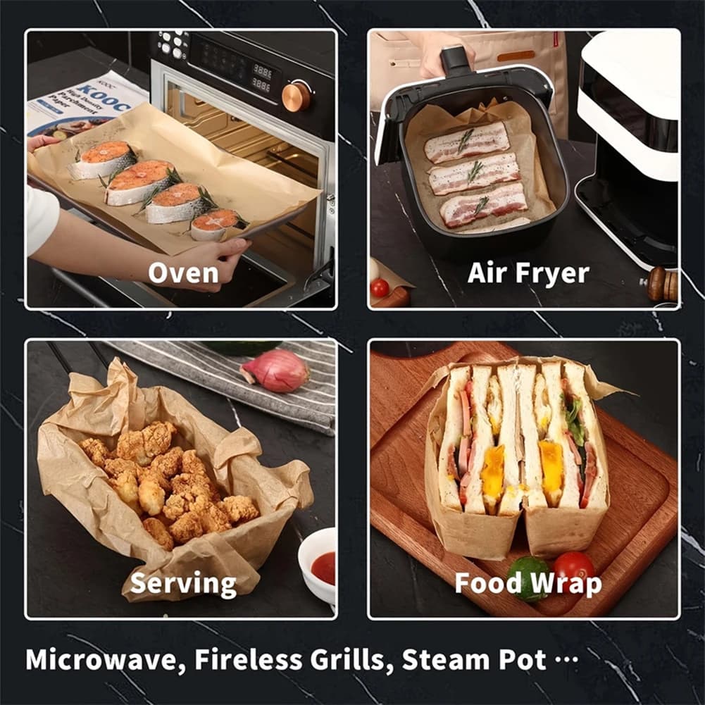 Carta da forno per friggitrice ad aria, resistente al calore, accessori per friggitrice ad aria