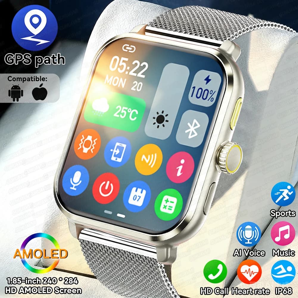 Nuovo Smartwatch Sportivo di Alta Gamma 2026 per Uomo e Donna con GPS, Monitoraggio Frequenza Cardiaca, Impermeabile IP68, Chiamate Bluetooth e Braccialetto Intelligente alla Moda