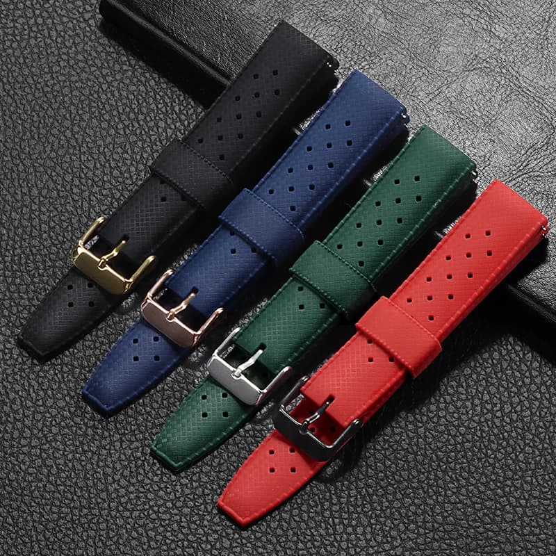 Quick Release Watch Band 20mm 22mm Classic Tropic Style Strap for Seiko Bracelet for Oris Wristband Silver Black Gold Buckle