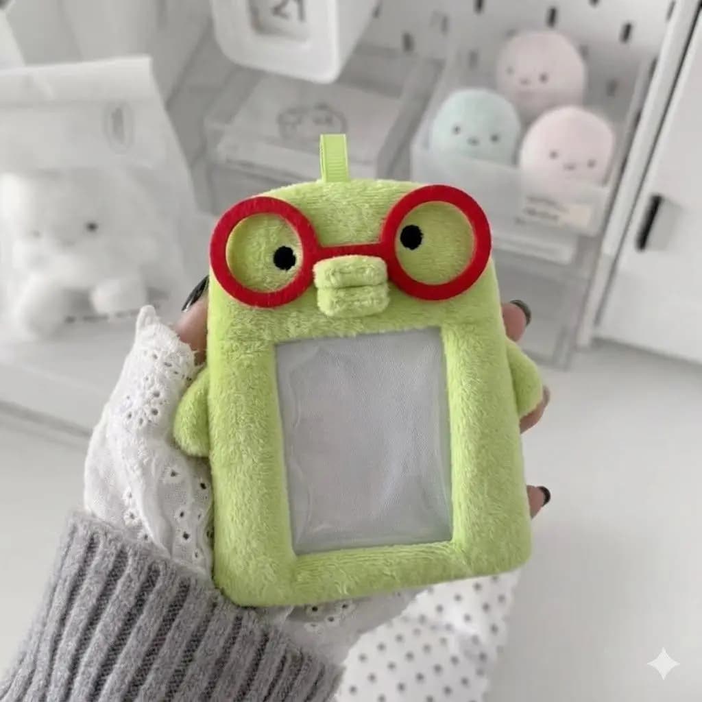 Tamagotchi cartoon card holder bag keychain campus card postcard storage bag, fun gift for friends