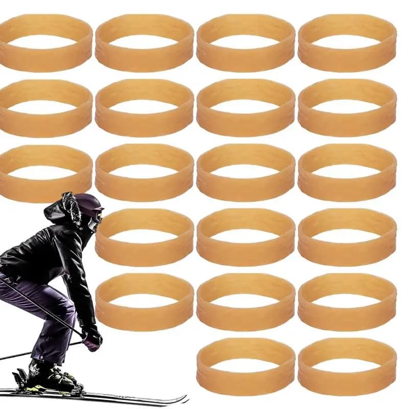 Fermo freno da sci 20X Gomma elastica Avvolgimenti da sci Cinghie Cinghie da snowboard Cinghie da sci Kit di tuning Sport invernali all'aria aperta Sci