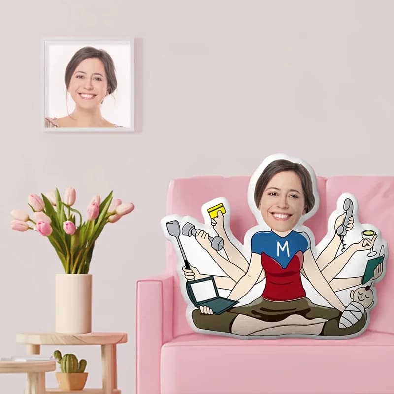 Modern Style Custom Pillow, Digital Double-Sided Printing Design, Personalized Design, Face And Body Integration, Hidden Zipper,
