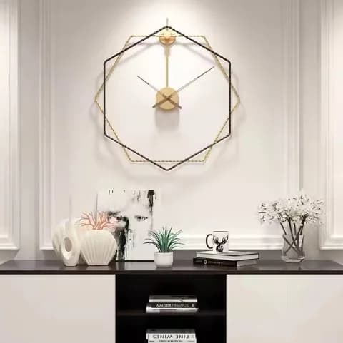 Fashion clock simple clock household wall clock wrought iron living room decoration simple atmosphere