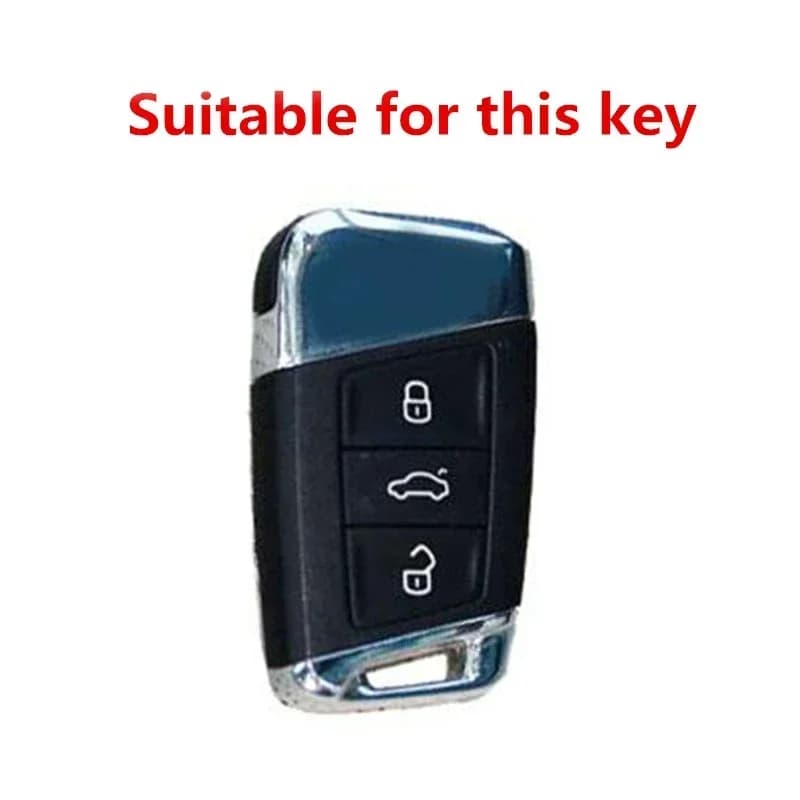 Per Skoda: Custodia Protettiva in Pelle per Chiave Auto con Telecomando a 3 Pulsanti, in Lega, per Skoda Superb A7 Kodiaq Auto A