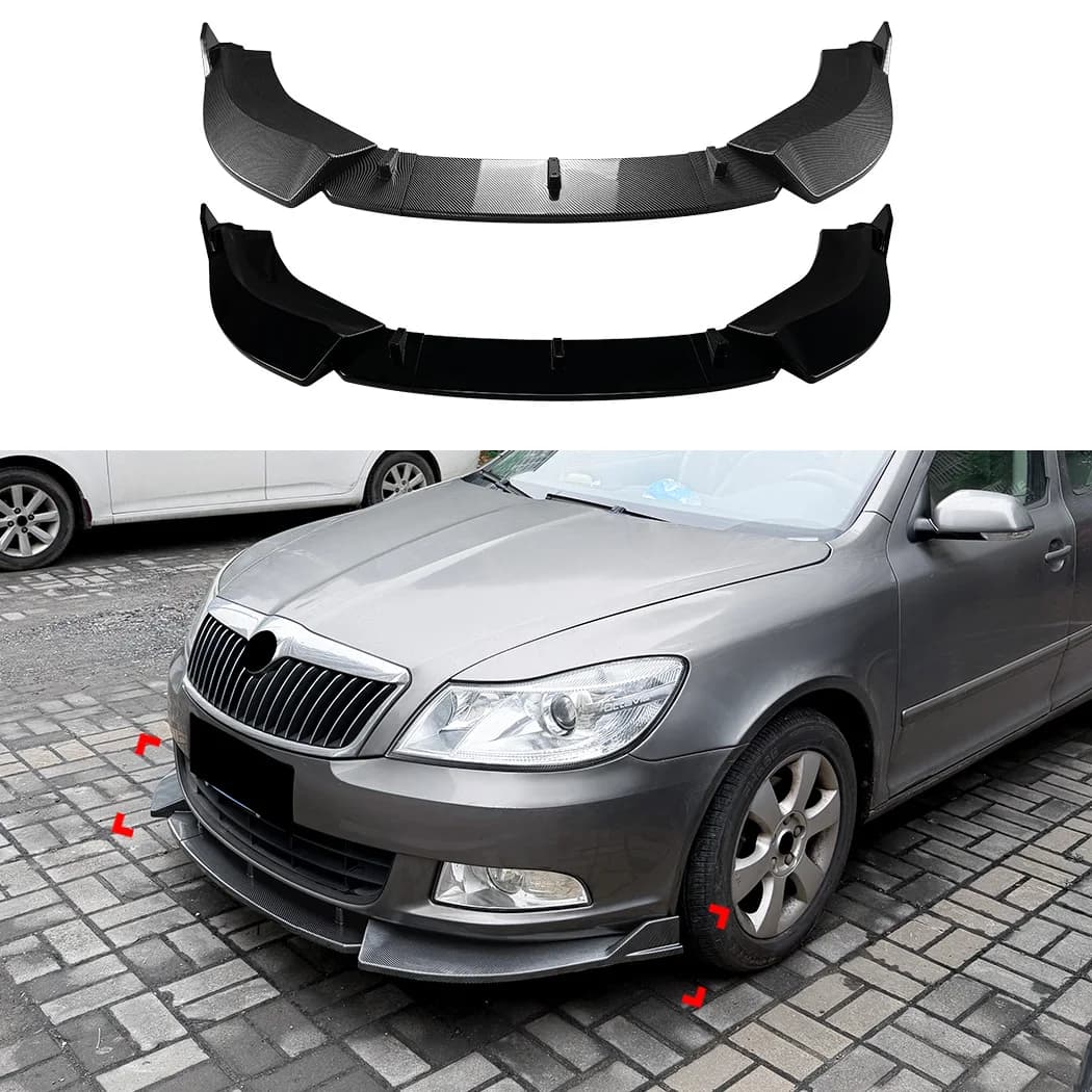 For Skoda Octavia MK2.5 2008-2014 Front Lip Diffuser Splitter Spoiler ABS Body Kit Accessories