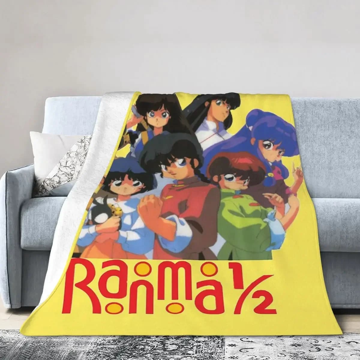 Ranma 1/2 Saotome Pig Girls coperta morbida e calda flanella coperta peluche per letto soggiorno Picnic viaggio casa divano