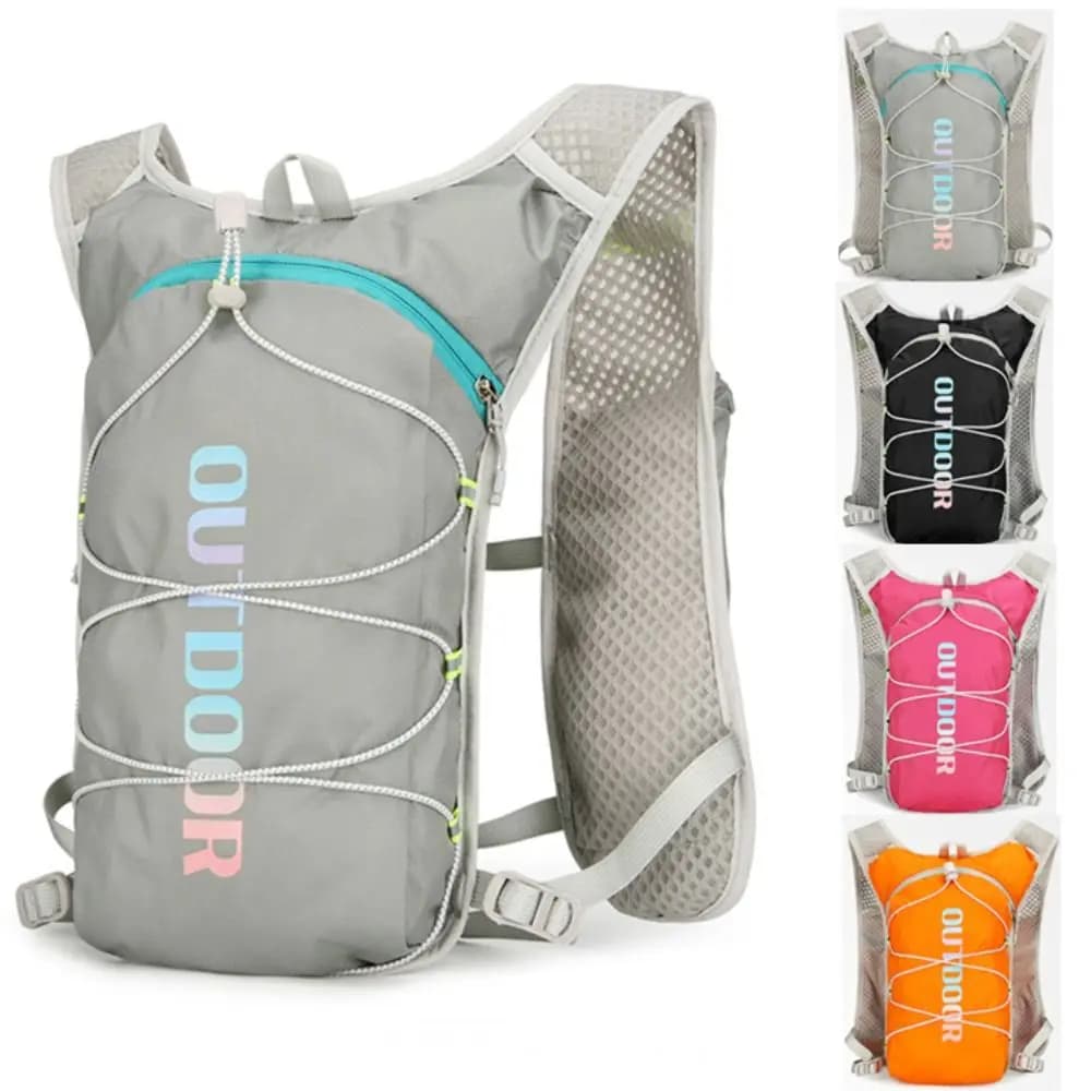 Zaino Unisex in Nylon per Arrampicata all'Aperto, Ultraleggero, Riflettente, per Ciclismo, Traspirante, Impermeabile, con Sistema di Idratazione