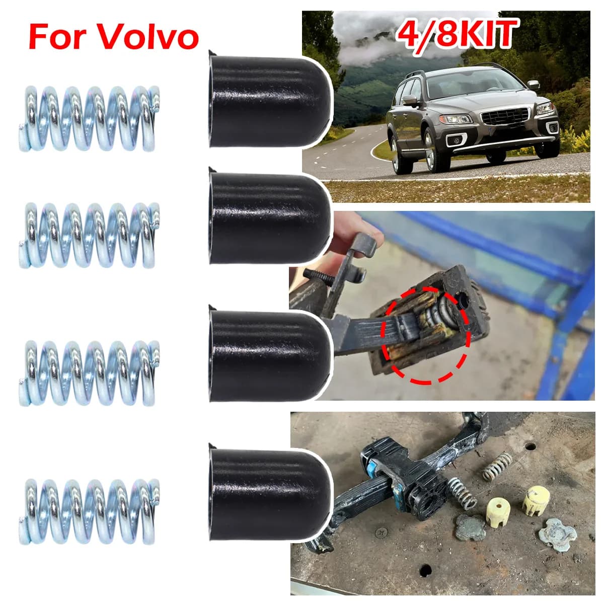 Kit di riparazione limitatore di apertura portiera auto 4/8 pezzi con clip a molla ammortizzante per Volvo C30 S40 S80 XC60 XC70 S60 II FS 2010-2017
