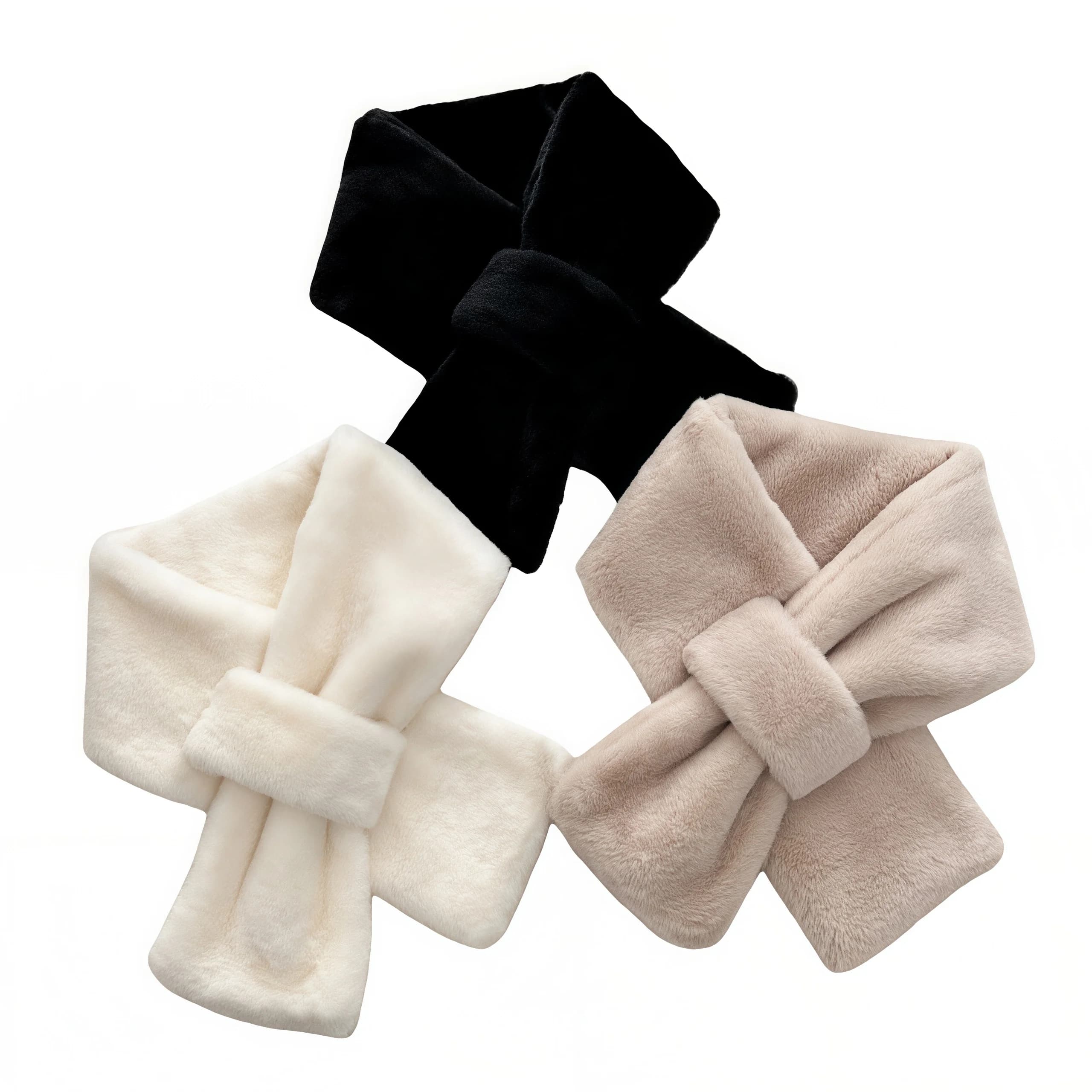 Sciarpa Invernale alla Moda in Finta Pelliccia Spessa, Scaldacollo per Uomo e Donna, Sciarpa Anello per Ciclismo 83x13 CM