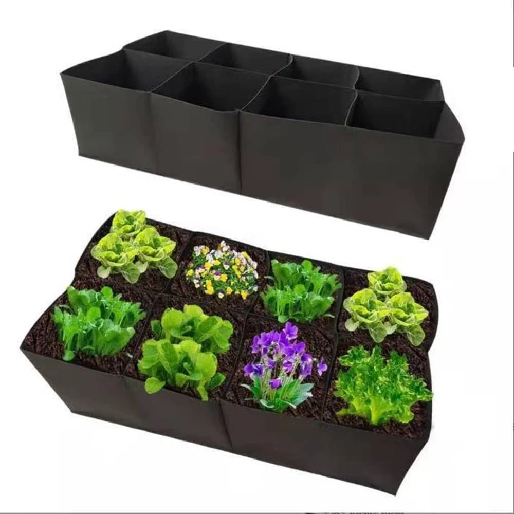 Growing Bag Garden Planting Bag Multi-gird Felt Rectangle Planting Nursery Pot Vegetable Tomato Potato Planting Container Plant
