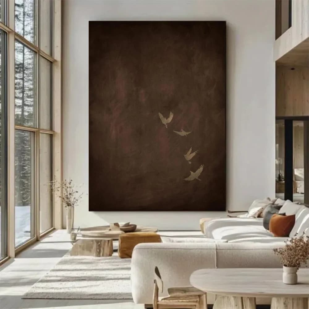 100% Handmade Abstract Oil Painting On Canvas Migratory Birds Wall Art Picture Arts Large Mural For Home Living Room Decor Image
